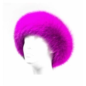NEW MITCHIE'S MATCHINGS fox fur headband/collar - hb100f in hot pink